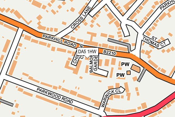 DA5 1HW map - OS OpenMap – Local (Ordnance Survey)