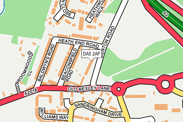 DA5 2AF map - OS OpenMap – Local (Ordnance Survey)