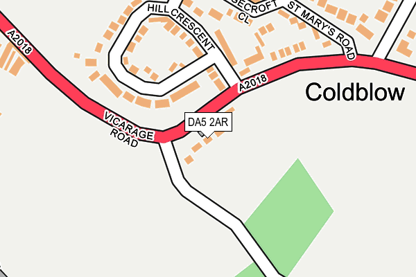 DA5 2AR map - OS OpenMap – Local (Ordnance Survey)