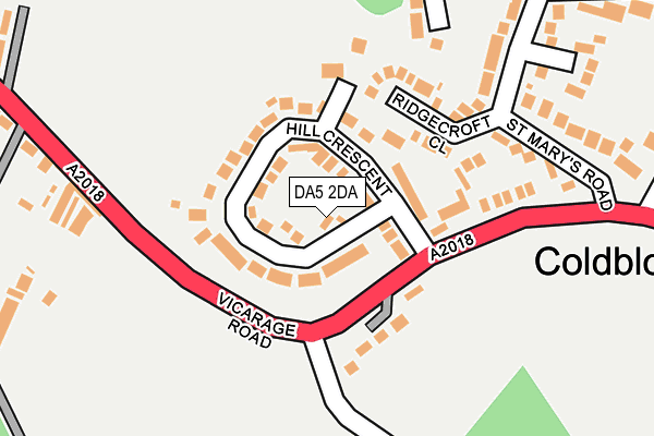 DA5 2DA map - OS OpenMap – Local (Ordnance Survey)