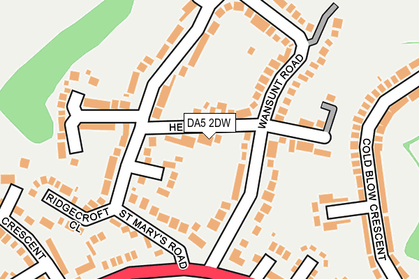 DA5 2DW map - OS OpenMap – Local (Ordnance Survey)