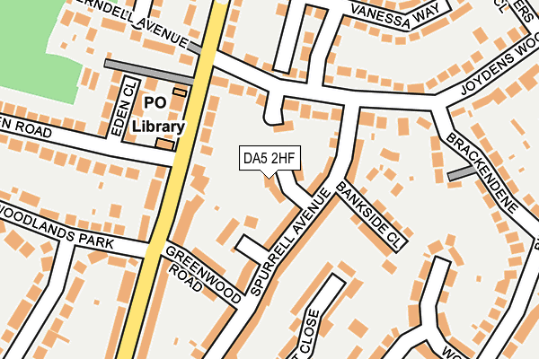 DA5 2HF map - OS OpenMap – Local (Ordnance Survey)