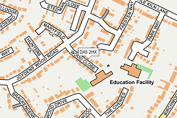 DA5 2HX map - OS OpenMap – Local (Ordnance Survey)