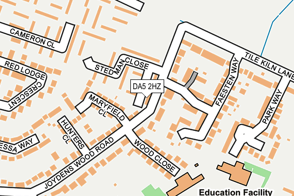 DA5 2HZ map - OS OpenMap – Local (Ordnance Survey)