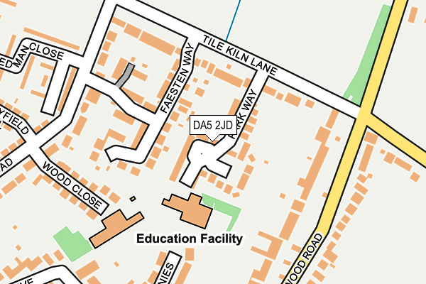 DA5 2JD map - OS OpenMap – Local (Ordnance Survey)