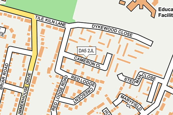 DA5 2JL map - OS OpenMap – Local (Ordnance Survey)
