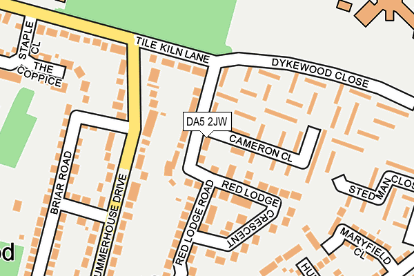 DA5 2JW map - OS OpenMap – Local (Ordnance Survey)