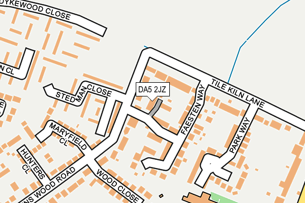 DA5 2JZ map - OS OpenMap – Local (Ordnance Survey)