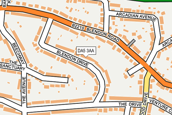 DA5 3AA map - OS OpenMap – Local (Ordnance Survey)