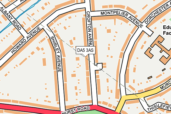 DA5 3AS map - OS OpenMap – Local (Ordnance Survey)