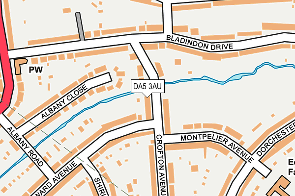 DA5 3AU map - OS OpenMap – Local (Ordnance Survey)