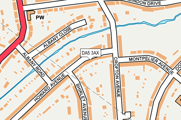 DA5 3AX map - OS OpenMap – Local (Ordnance Survey)