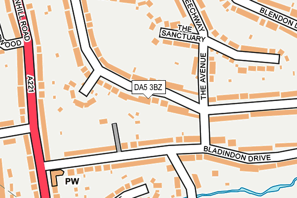 DA5 3BZ map - OS OpenMap – Local (Ordnance Survey)