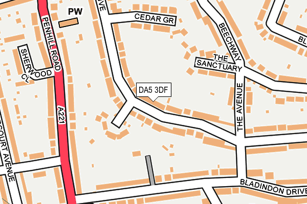 DA5 3DF map - OS OpenMap – Local (Ordnance Survey)