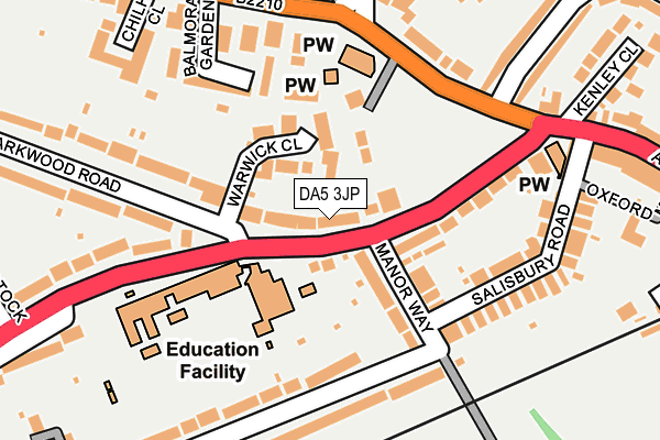 DA5 3JP map - OS OpenMap – Local (Ordnance Survey)