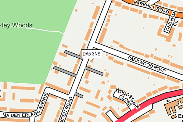 DA5 3NS map - OS OpenMap – Local (Ordnance Survey)