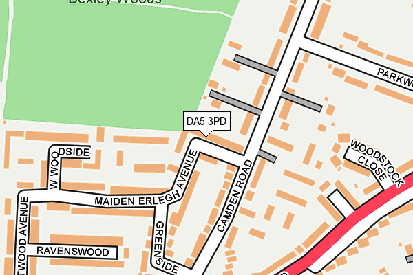 DA5 3PD map - OS OpenMap – Local (Ordnance Survey)