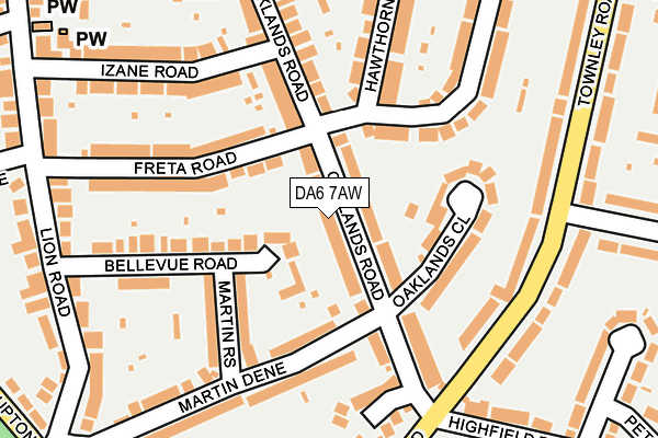 DA6 7AW map - OS OpenMap – Local (Ordnance Survey)
