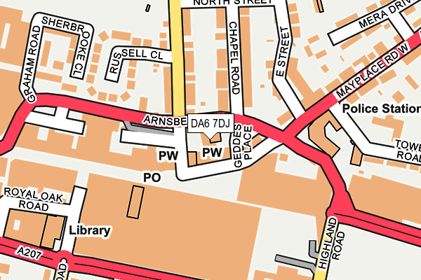 DA6 7DJ map - OS OpenMap – Local (Ordnance Survey)