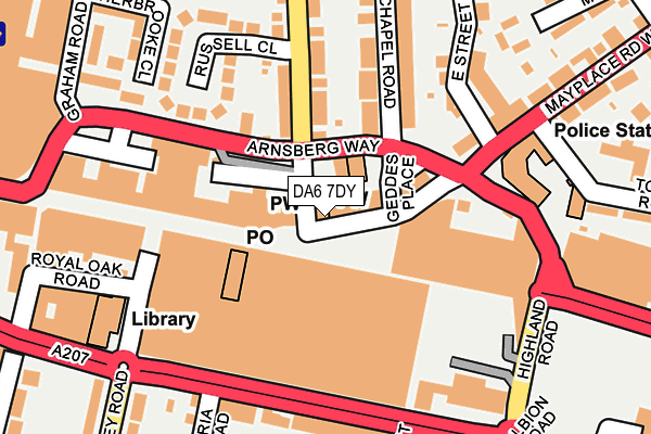 DA6 7DY map - OS OpenMap – Local (Ordnance Survey)
