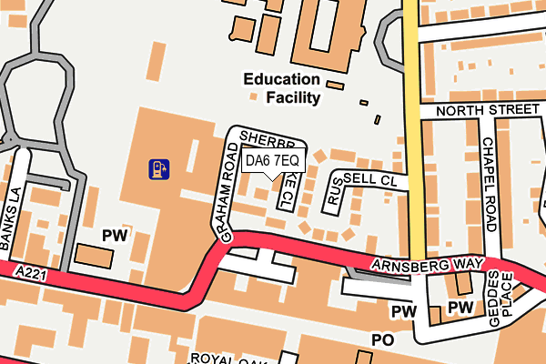 DA6 7EQ map - OS OpenMap – Local (Ordnance Survey)