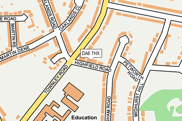 DA6 7HX map - OS OpenMap – Local (Ordnance Survey)