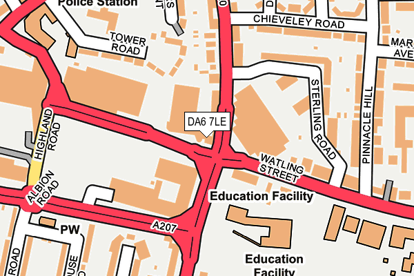 DA6 7LE map - OS OpenMap – Local (Ordnance Survey)