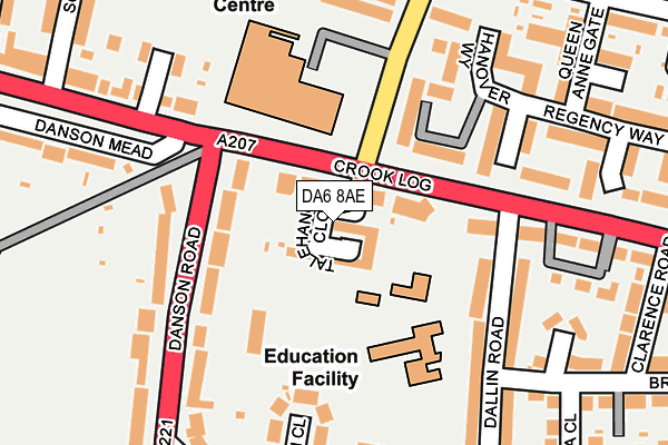 DA6 8AE map - OS OpenMap – Local (Ordnance Survey)