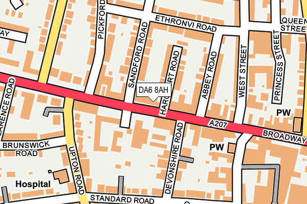 DA6 8AH map - OS OpenMap – Local (Ordnance Survey)