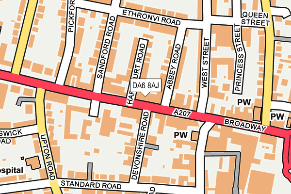 Map of BROADWAY TYRES BEXLEYHEATH LTD at local scale
