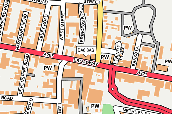 DA6 8AS map - OS OpenMap – Local (Ordnance Survey)