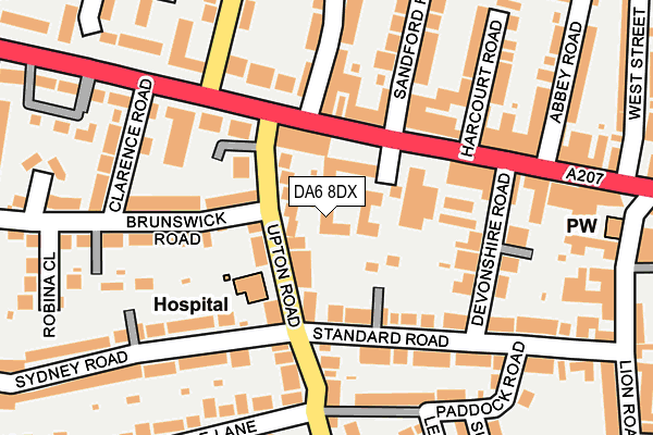 DA6 8DX map - OS OpenMap – Local (Ordnance Survey)