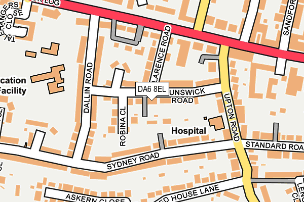 DA6 8EL map - OS OpenMap – Local (Ordnance Survey)