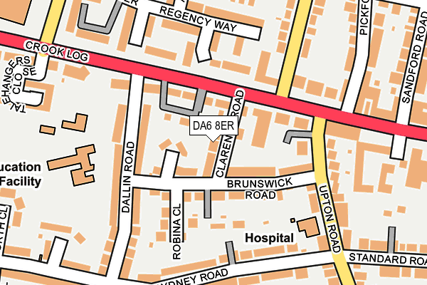 DA6 8ER map - OS OpenMap – Local (Ordnance Survey)