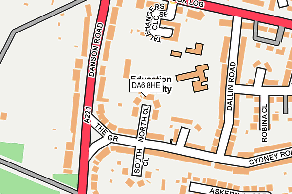 DA6 8HE map - OS OpenMap – Local (Ordnance Survey)