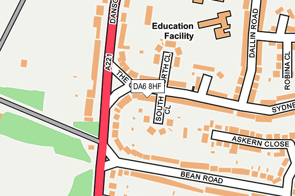 DA6 8HF map - OS OpenMap – Local (Ordnance Survey)