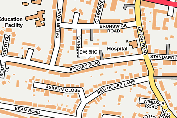 DA6 8HG map - OS OpenMap – Local (Ordnance Survey)