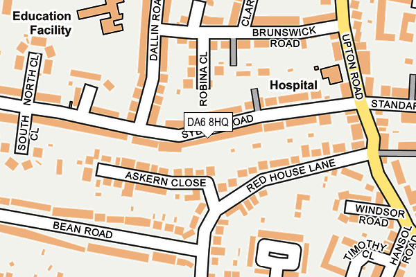 DA6 8HQ map - OS OpenMap – Local (Ordnance Survey)