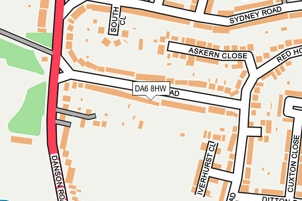 DA6 8HW map - OS OpenMap – Local (Ordnance Survey)