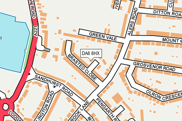 DA6 8HX map - OS OpenMap – Local (Ordnance Survey)