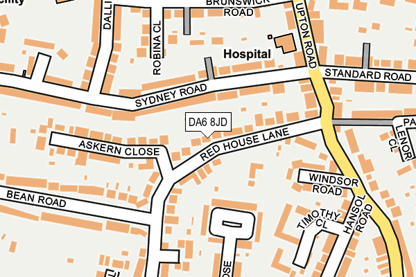 DA6 8JD map - OS OpenMap – Local (Ordnance Survey)