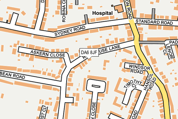 DA6 8JF map - OS OpenMap – Local (Ordnance Survey)