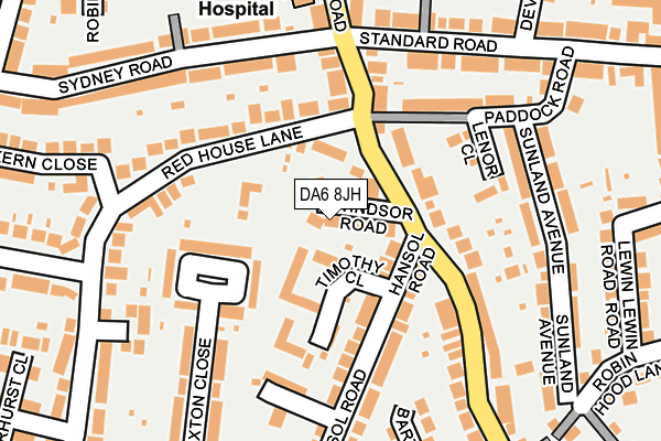 DA6 8JH map - OS OpenMap – Local (Ordnance Survey)