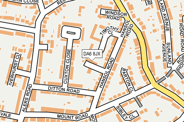 DA6 8JX map - OS OpenMap – Local (Ordnance Survey)