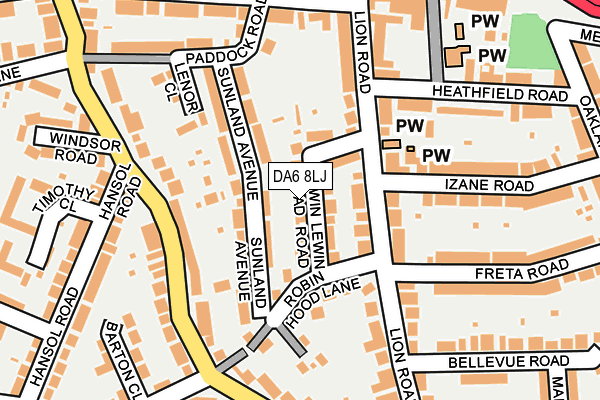 DA6 8LJ map - OS OpenMap – Local (Ordnance Survey)