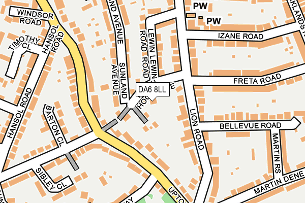 DA6 8LL map - OS OpenMap – Local (Ordnance Survey)