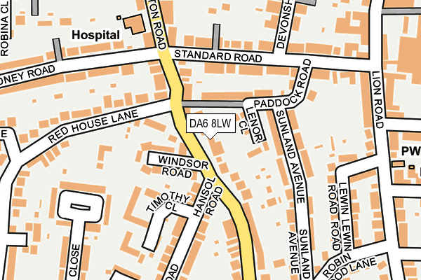 DA6 8LW map - OS OpenMap – Local (Ordnance Survey)
