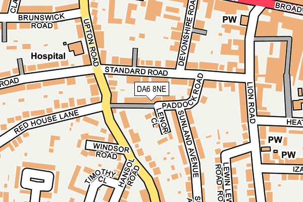 DA6 8NE map - OS OpenMap – Local (Ordnance Survey)