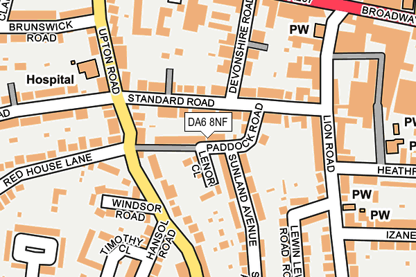 DA6 8NF map - OS OpenMap – Local (Ordnance Survey)