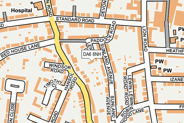 DA6 8NH map - OS OpenMap – Local (Ordnance Survey)